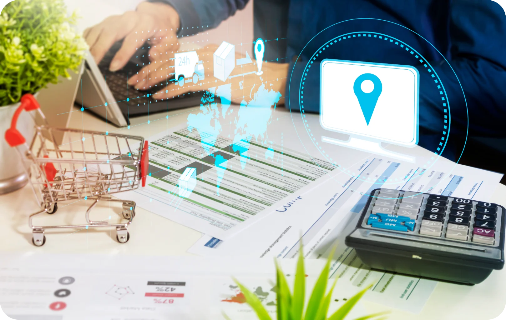 Business owner managing store and transport