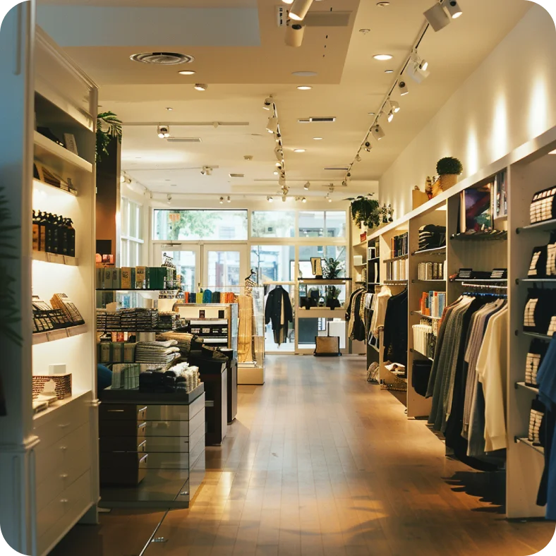 Stylish retail store with strategic product placement